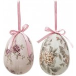 dekorace vajíčko s růžemi Rose Spring Egg Ø 9*12 cm 2ks – Hledejceny.cz