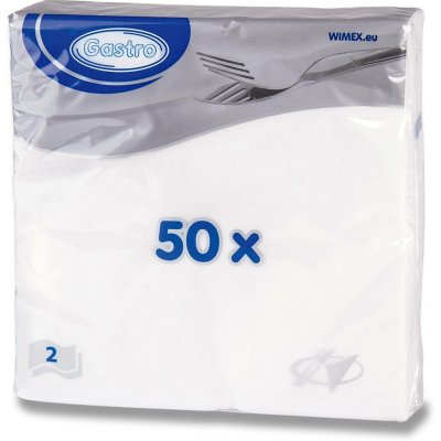 Wimex Papírové ubrousky 2V 33x33 cm bílé 50 ks – Zboží Dáma