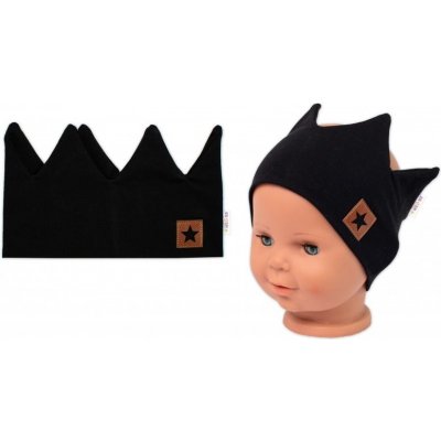 Baby Nellys Hand Made dvouvrstvá čelenka Korunka Star černá – Zboží Dáma