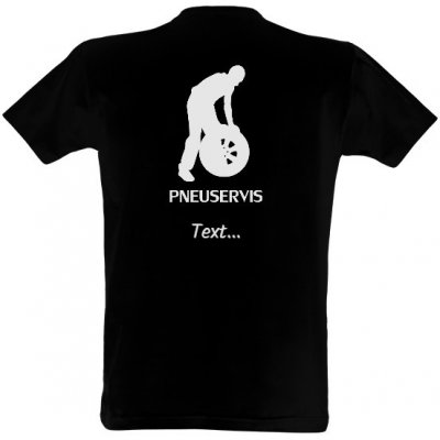 Tričko s potiskem Pneuservis bílé + vlastní text pánské Černá – Zboží Mobilmania