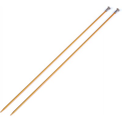 Rovné jehlice č. 3; 3,5; 4; 4,5; 5; 5,5; 6; 8; 9; 10 Varianta: 1 (3 mm) zlatá, Balení: 1 pár – Zboží Dáma