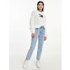 Dámský svetr a pulovr Tommy Hilfiger Tommy Jeans dámský svetr TJW CENTER FLAG SWEATER bílý