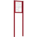 PROCITY Venkovní elegantní vitrína Tradition, 4 x A4, včetně sloupků, červená | Zboží Auto