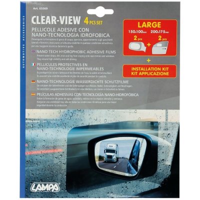 Clear-View, nanotechnologické hydrofóbne lepiace fólie, sada 4 ks - L - 150x100 mm Lampa | Zboží Auto