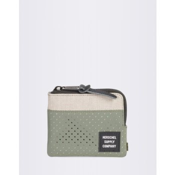 Herschel Koženková Supply Johnny RFID Light Khaki Crosshatch/Forest Night