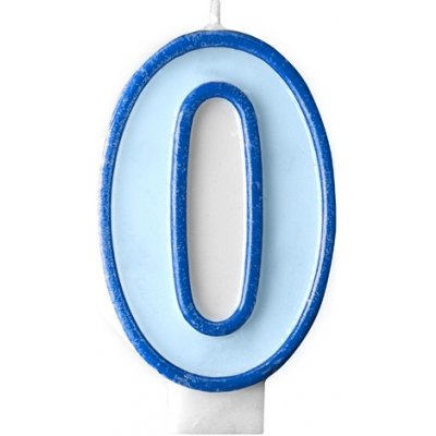PartyDeco Narozeninová svíčka s číslem 0 modrá – Zboží Mobilmania