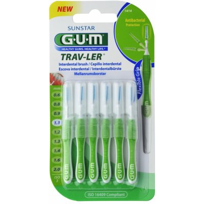 GUM Trav-Ler mezizubní kartáček s chlorhexidinem kónický 1,1 mm 6 ks blistr – Sleviste.cz