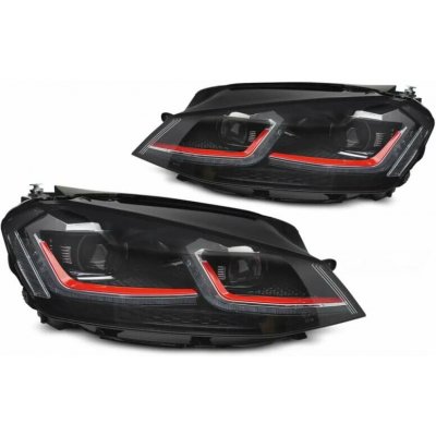 Přední světla VW GOLF VII 2013-2017 RED FULL LED SEQ DRL – Zboží Mobilmania