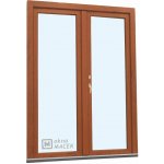 Kömmerling balkonové dveře 70 AD O+OS klapačka pravé zlatý dub/bílá 150 x 230 cm oboustranná klika + FAB + hliníkový práh – Hledejceny.cz