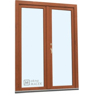 Kömmerling balkonové dveře 70 AD O+OS klapačka pravé zlatý dub/bílá 150 x 230 cm oboustranná klika + FAB + hliníkový práh – Hledejceny.cz