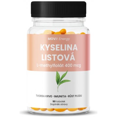 MOVit Energy Kyselina listová L-methylfolát 400 mcg 90 tobolek – Hledejceny.cz