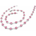 Steel Jewelry set náhrdelník a náramek růžový z chirurgické oceli SET220158 – Zboží Dáma