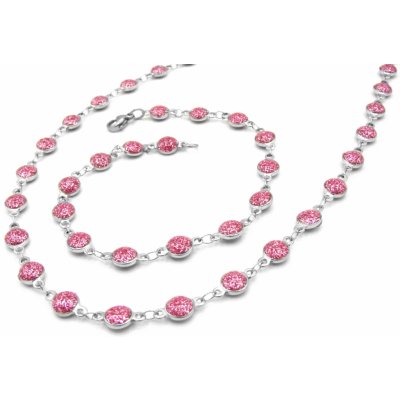 Steel Jewelry set náhrdelník a náramek růžový z chirurgické oceli SET220158 – Zboží Dáma