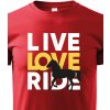 Dětské tričko dětské tričko Live love ride, červená