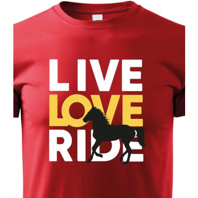 dětské tričko Live love ride, červená – Zboží Mobilmania