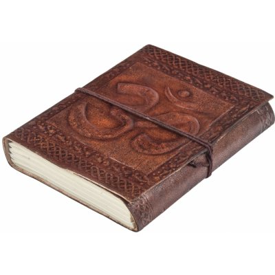 Sanu Babu Notes v kožené vazbě ÓM ruční papír cca 12x15 cm – Zboží Živě