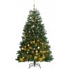 Vánoční stromek zahrada-XL Umělý sklápěcí vánoční stromek s 300 LED a koulemi 240 cm