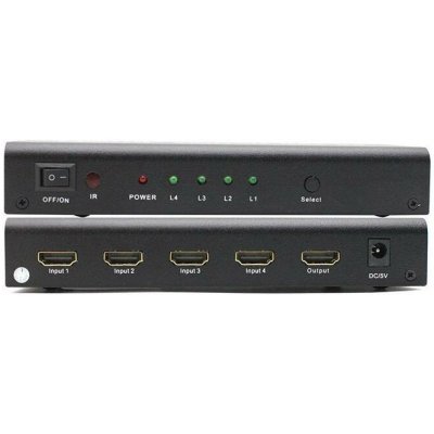 PremiumCord HDMI switch 4:1 s audio výstupy (stereo, toslink, coaxial) khswit41c – Sleviste.cz