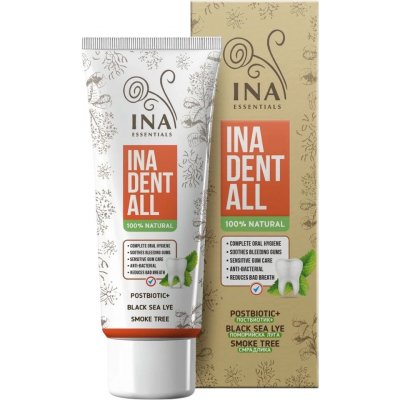 INA Essentials Dent-All přírodní bez fluoridů se škumpou vlasatou louhem z Černého moře a postbiotiky 75 ml – Hledejceny.cz