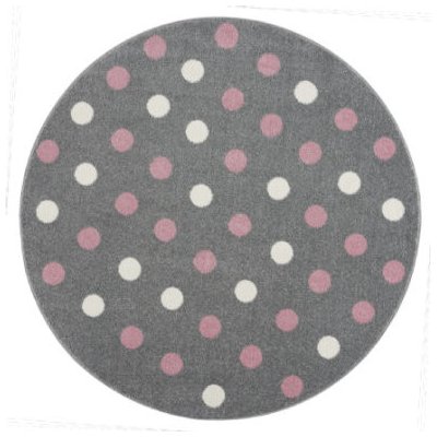 LIVONE Happy Rugs BUBBLE S Round Grey Pink