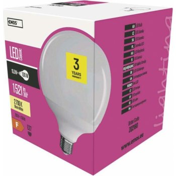 Emos LED žárovka Classic Globe 18W E27 Teplá bílá