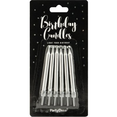 Partydeco Narozeninové svíčky stříbrné – Zboží Mobilmania