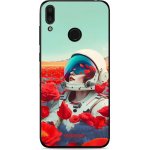 Pouzdro Mobiwear Glossy Huawei Y7 2019 - G001G Astronautka v květech