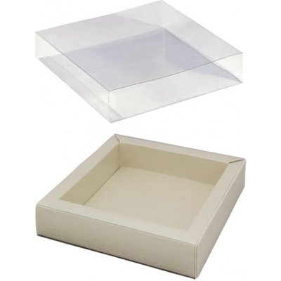 Krabička na pralinky papír+obal plast 120x120, v.32mm (slonová břidlice) 10 ks/bal – Zboží Mobilmania