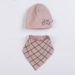 New Baby Kojenecká čepička s šátkem na krk Missy růžová – Zboží Dáma