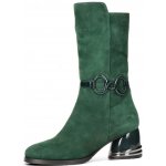 ETIMEĒ dámské elegantní kozačky na zip zelené – Zboží Dáma