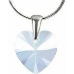 Swarovski Elements Stříbrný náhrdelník bílé srdce, srdíčko 32071.1 White Opal (bílá mléčná, vintage) – Hledejceny.cz