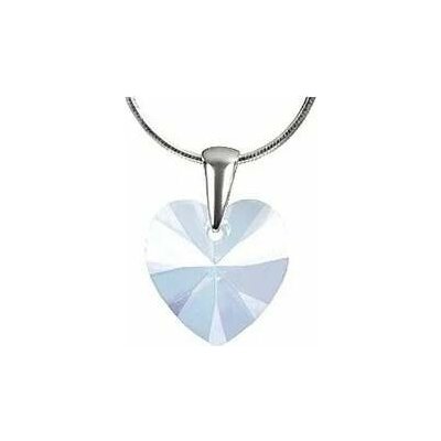 Swarovski Elements Stříbrný náhrdelník bílé srdce, srdíčko 32071.1 White Opal (bílá mléčná, vintage) – Hledejceny.cz