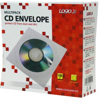 Obálky na CD / DVD - 100 ks / bílá / s okénkem – Hledejceny.cz