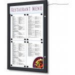 A-Z Reklama CZ Venkovní prosvětlená LED vitrína MENU BOARD SCZ4xA4LED na Menu 4 x A4 - Černá – Hledejceny.cz