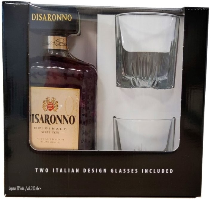 Disaronno Originál 28% 0,7 l (dárkové balení 2 skleničky)