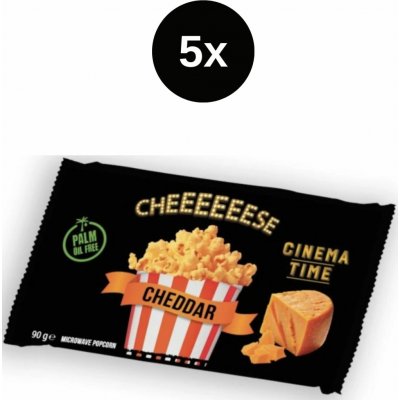 Cinema Time Mikrovlnný popcorn Premium Cheddar 5 x 90 g – Zboží Mobilmania