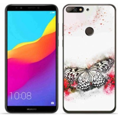 Pouzdro mmCase Gelové Huawei Y7 Prime 2018 - černobílý motýl – Zboží Mobilmania