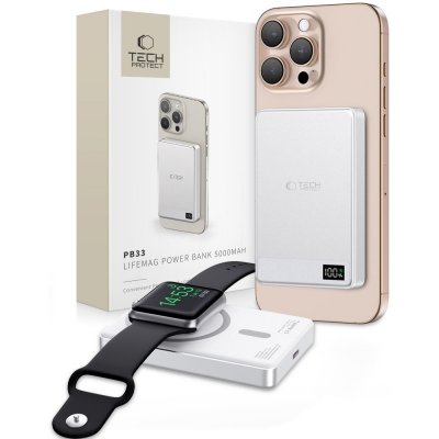 Tech-Protect PB33 Lifemag Magsafe 5000mAh silver – Hledejceny.cz