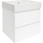 Koupelnová skříňka s keramickým umyvadlem SAT B-Way 59x50x45 cm bílý lesk BWAY260WU2BI – Zboží Mobilmania