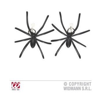 Černé plastové náušnice s pavouky pár