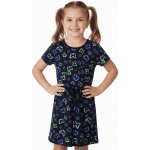 Bavlněné dívčí letní šaty s motýlky tmavě modrá – Zbozi.Blesk.cz