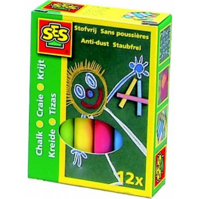 SES CREATIVE Křídy dětské barevné set 12ks v krabičce