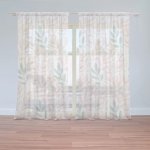 Sablio Záclony Růžové a modré lístky : 2ks 150x250cm – Zboží Mobilmania