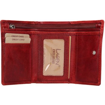 Lagen Dámská kožená peněženka rámková červená zip na bankovky HT 33 T RED  od 850 Kč - Heureka.cz