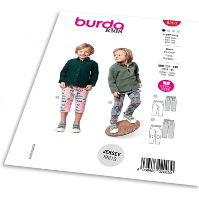 Střih Burda 9208 - Dětské běžecké kalhoty – Zboží Dáma