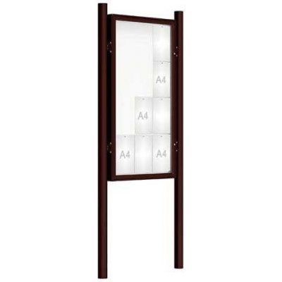 PROCITY Venkovní vitrína model 2000 12 x A4, hnědá, včetně sloupků | Zboží Auto