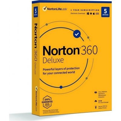 Norton 360 Deluxe 50 GB 1 lic. 12 mes. – Zboží Mobilmania