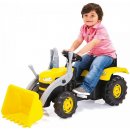 DOLU Velký šlapací traktor s rypadlem žlutý