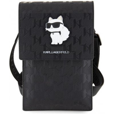 Karl Lagerfeld Saffiano Monogram Wallet Phone Bag Choupette NFT černá – Zboží Mobilmania