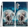 Pouzdro a kryt na mobilní telefon Samsung PROTEMIO 71940 ART Peněženkový kryt pro Samsung Galaxy A55 5G WOLVES